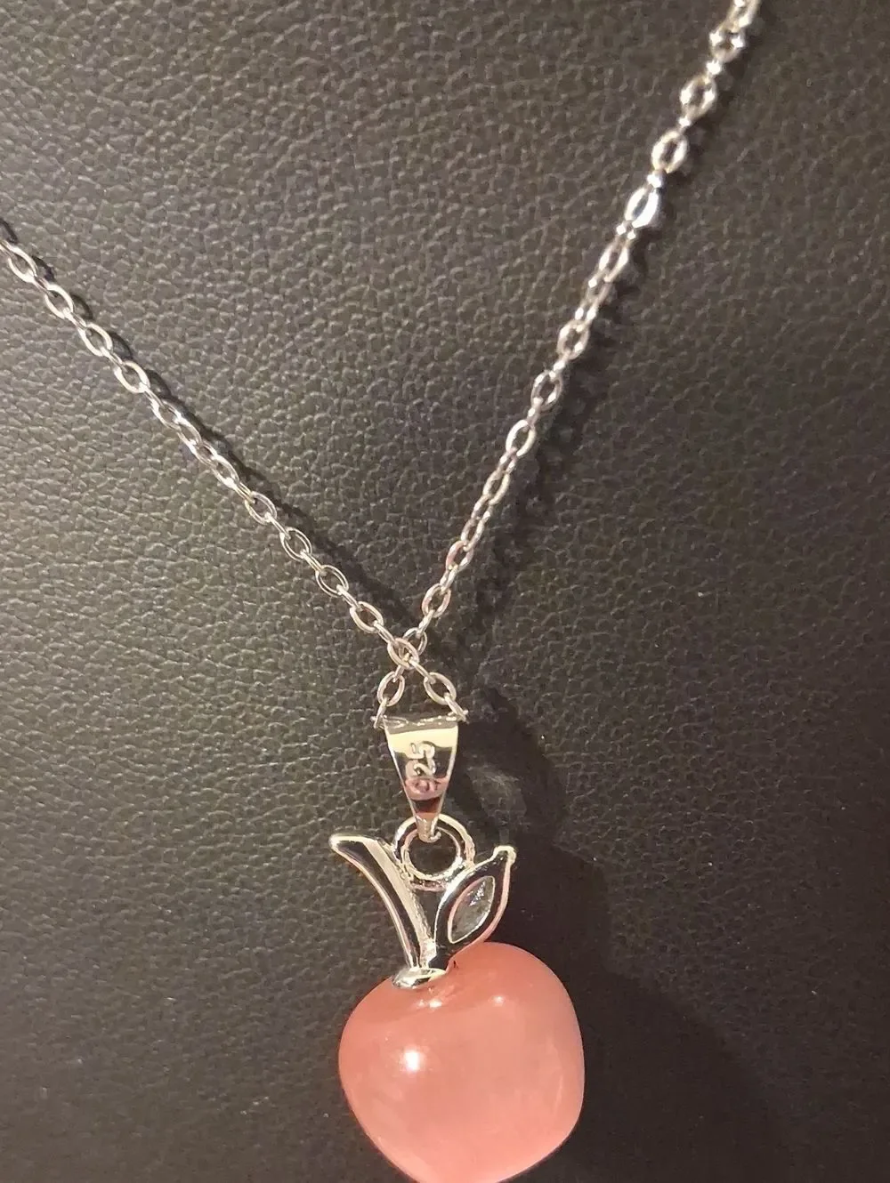 925 Pink and Green Apple Necklaces with Snow White Tin New